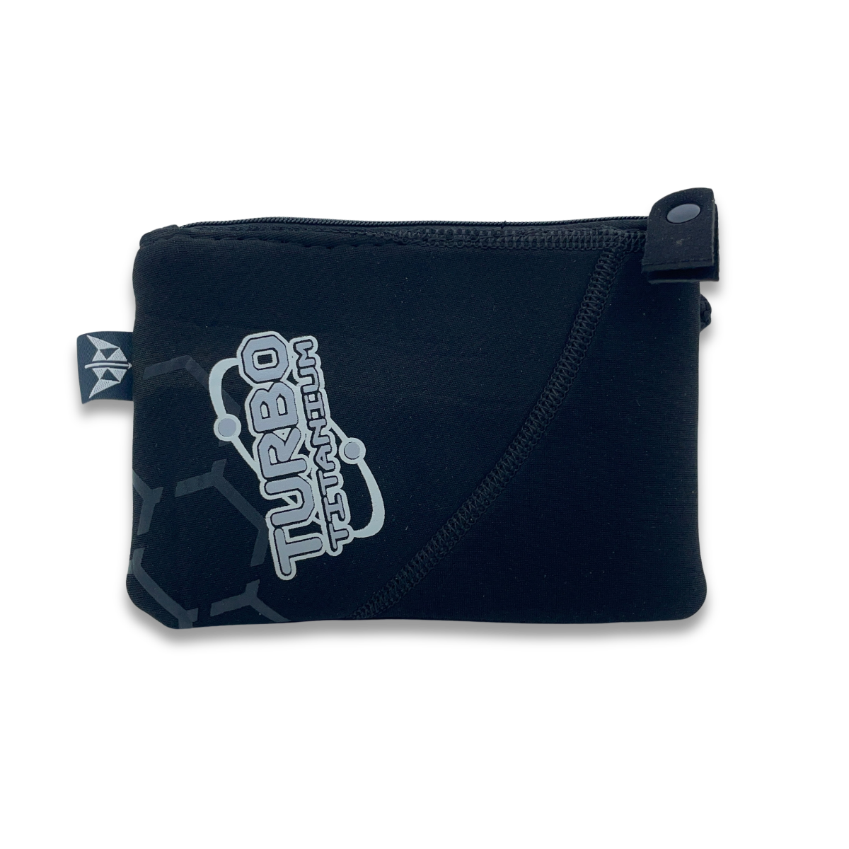 Rectangle Zipped Pouch made from recycled wetsuits in black.