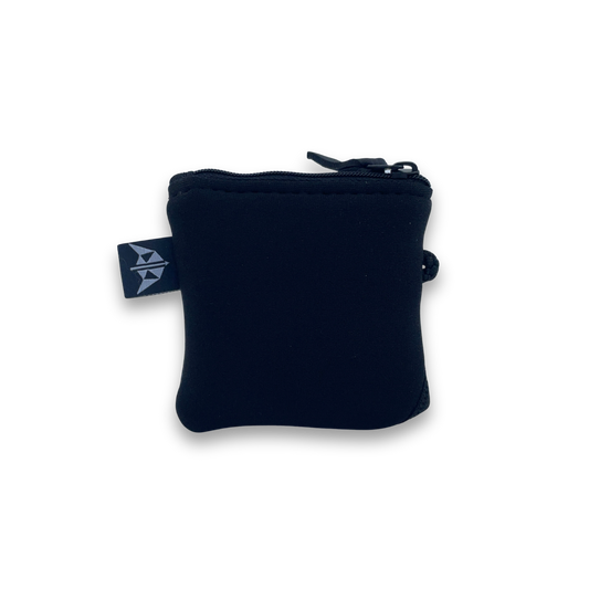 Black zippered recycled purse 