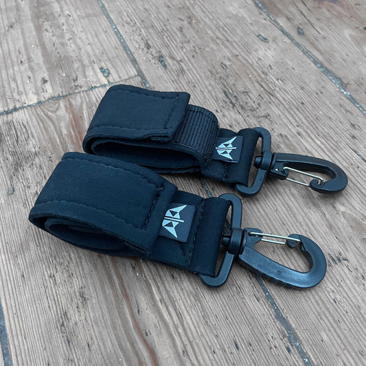 SUP Paddle Clips made from recycled wetsuits.