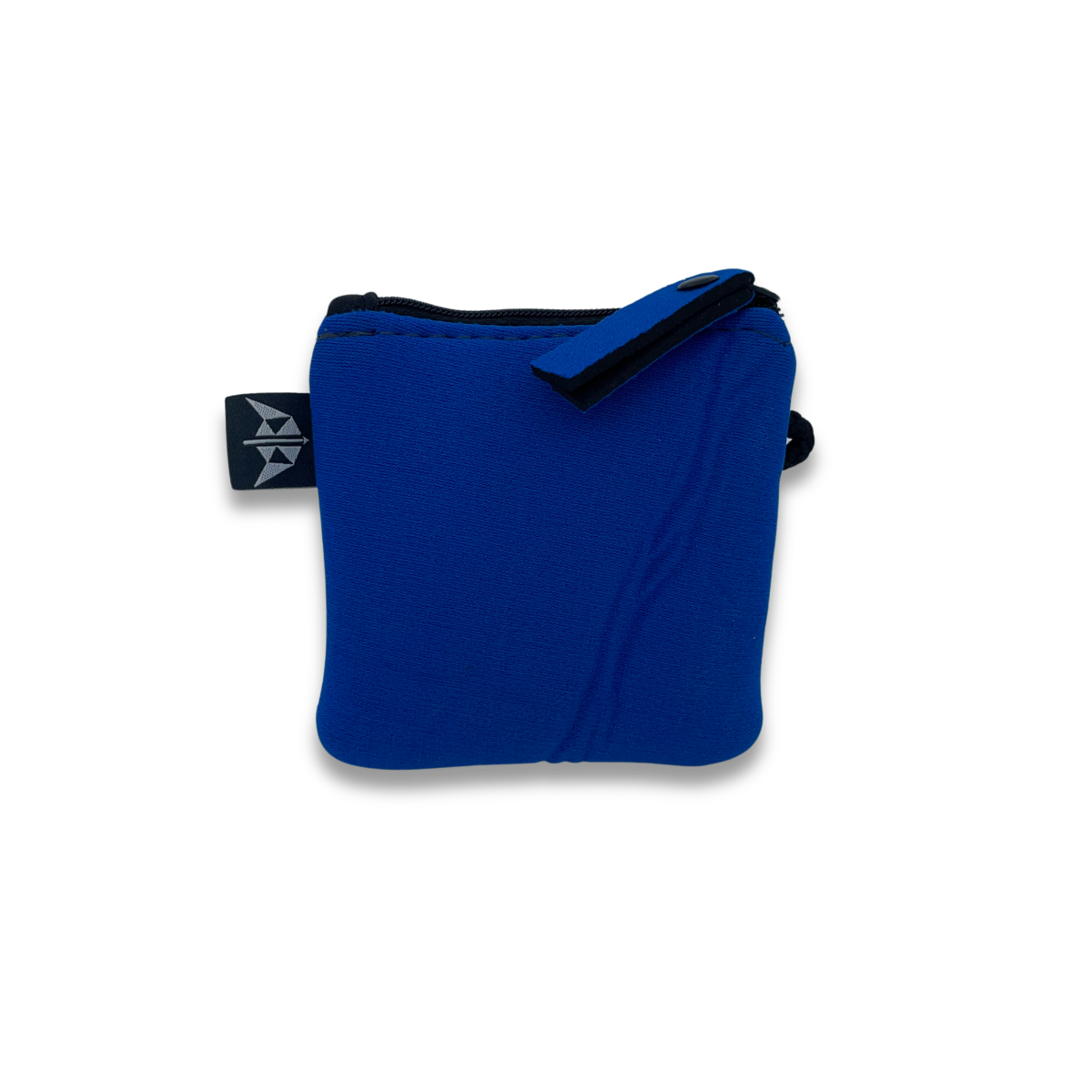 Recycled wetsuit coin purse with zipped closure and security loop. Made from recycled wetsuits in royal blue.