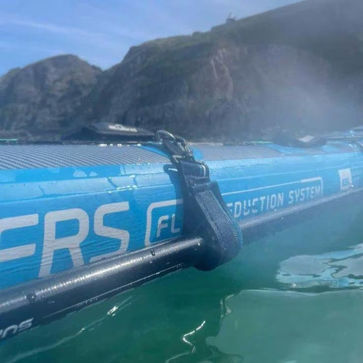 Stand up paddle keeper clips made from recycled wetsuits.