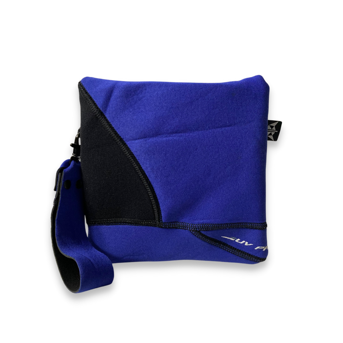 Square Pouch Bag with Wrist Strap in Purple upcycled from wetsuits